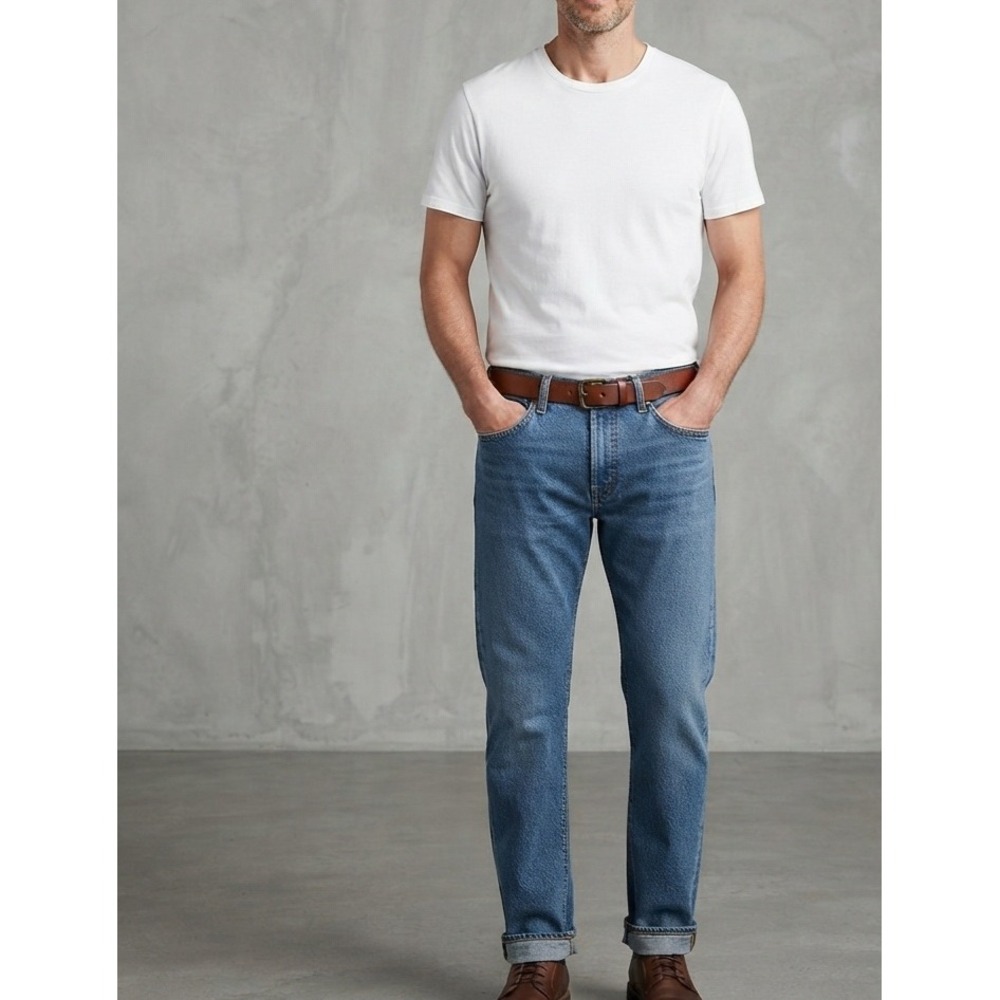 Levi's 505 Regular Fit Straight Leg Medium Wash Denim Jeans W40 L32